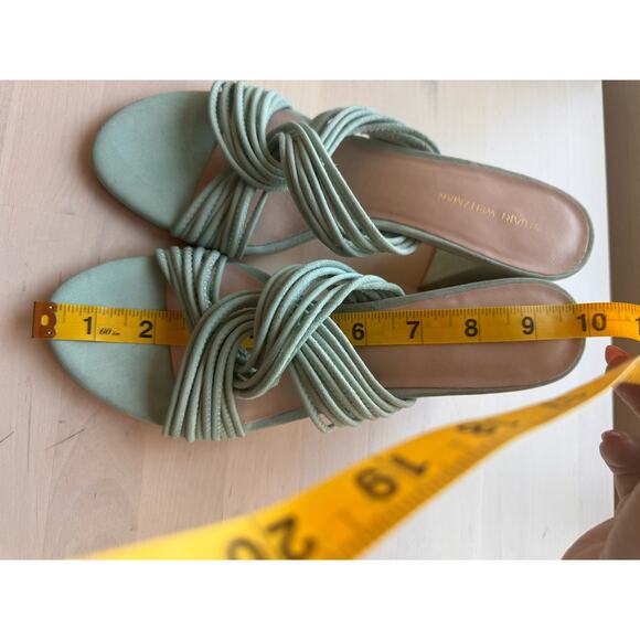 STUART WEITZMAN green mint Twist Block 75 Slide Sandal size 7.5 - Picture 4 of 9